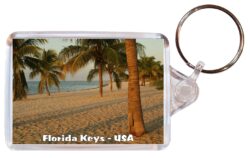Florida Keys - USA - Double Sided Large Keyring Key Fob Chain Ring Gift Present Souvenir US3
