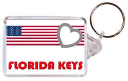 Florida Keys - Love USA/United States Town & Cities Flag - Double Sided Large Keyring Key Fob Chain Ring Gift Present Souvenir
