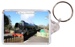 Flying Scotsman Steam Engine - Double Sided Large Keyring Key Fob Chain Ring Gift Present Souvenir M1