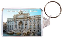 Fontana di Trevi - Italy - Double Sided Large Keyring Key Fob Chain Ring Gift Present Souvenir I1
