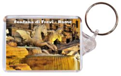 Fontana di Trevi - Italy - Double Sided Large Keyring Key Fob Chain Ring Gift Present Souvenir I2