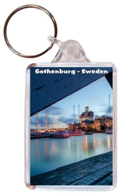 Gothenburg - Sweden - Double Sided Large Keyring Key Fob Chain Ring Gift Present Souvenir S6
