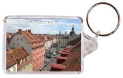 Graz - Austria - Double Sided Large Keyring Key Fob Chain Ring Gift Present Souvenir A7
