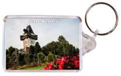 Graz - Austria - Double Sided Large Keyring Key Fob Chain Ring Gift Present Souvenir A8