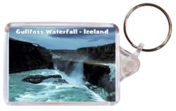 Gullfoss Waterfall - Iceland - Double Sided Large Keyring Key Fob Chain Ring Gift Present Souvenir I2