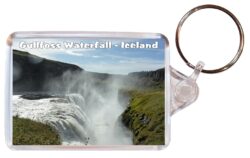 Gullfoss Waterfall - Iceland - Double Sided Large Keyring Key Fob Chain Ring Gift Present Souvenir I5