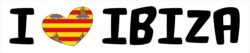 I Love Ibiza - Car Bumper Laptop Window Decal Sticker Heart Flag