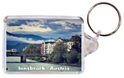 Innsbruck - Austria - Double Sided Large Keyring Key Fob Chain Ring Gift Present Souvenir A5