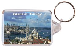 Istanbul - Turkey - Double Sided Large Keyring Key Fob Chain Ring Gift Present Souvenir T6