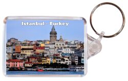 Istanbul - Turkey - Double Sided Large Keyring Key Fob Chain Ring Gift Present Souvenir T7