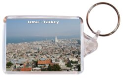 Izmir - Turkey - Double Sided Large Keyring Key Fob Chain Ring Gift Present Souvenir T2