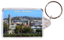 Izmir - Turkey - Double Sided Large Keyring Key Fob Chain Ring Gift Present Souvenir T1