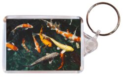 Koi - Double Sided Large Keyring Key Fob Chain Ring Gift Present Souvenir M3
