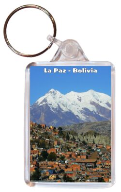 La Paz - Bolivia - Double Sided Large Keyring Key Fob Chain Ring Gift Present Souvenir B1