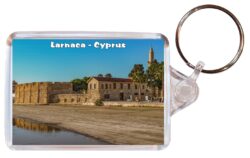Larnaca - Cyprus - Double Sided Large Keyring Key Fob Chain Ring Gift Present Souvenir C3
