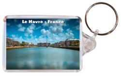Le Havre - France - Double Sided Large Keyring Key Fob Chain Ring Gift Present Souvenir F3