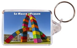 Le Havre - France - Double Sided Large Keyring Key Fob Chain Ring Gift Present Souvenir F4