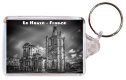 Le Havre - France - Double Sided Large Keyring Key Fob Chain Ring Gift Present Souvenir F5