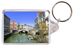 Ljubljana - Slovenia - Double Sided Large Keyring Key Fob Chain Ring Gift Present Souvenir S1