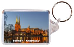 Lubceck - Germany - Double Sided Large Keyring Key Fob Chain Ring Gift Present Souvenir G2