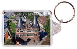 Lubceck - Germany - Double Sided Large Keyring Key Fob Chain Ring Gift Present Souvenir G2