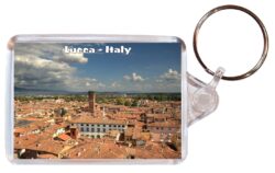 Lucca - Tuscany - Italy - Double Sided Large Keyring Key Fob Chain Ring Gift Present Souvenir S1