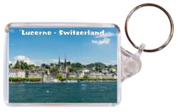Lucerne - Switzerland - Double Sided Large Keyring Key Fob Chain Ring Gift Present Souvenir S3