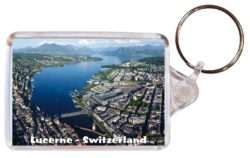 Lucerne - Switzerland - Double Sided Large Keyring Key Fob Chain Ring Gift Present Souvenir S4