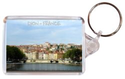 Lyon - France - France - Double Sided Large Keyring Key Fob Chain Ring Gift Present Souvenir F4