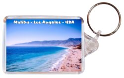 Malibu - Los Angeles - California - USA - Double Sided Large Keyring Key Fob Chain Ring Gift Present Souvenir US1