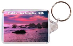 Malibu - Los Angeles - California - USA - Double Sided Large Keyring Key Fob Chain Ring Gift Present Souvenir US2