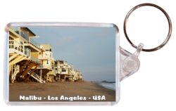 Malibu - Los Angeles - California - USA - Double Sided Large Keyring Key Fob Chain Ring Gift Present Souvenir US4
