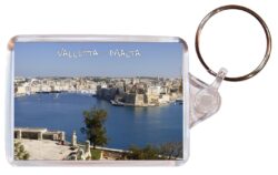 Valletta - Malta - Double Sided Large Keyring Key Fob Chain Ring Gift Present Souvenir S1