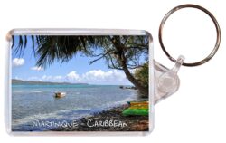Martinique - Caribbean - Double Sided Large Keyring Key Fob Chain Ring Gift Present Souvenir C1