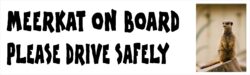 Meerkat on Board - Please Drive Safely - Car Bumper Laptop Window Decal Sticker