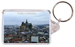 Metz - France - France - Double Sided Large Keyring Key Fob Chain Ring Gift Present Souvenir F3