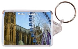 Metz - France - France - Double Sided Large Keyring Key Fob Chain Ring Gift Present Souvenir F4