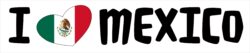 I Love Mexico - Car Bumper Laptop Window Decal Sticker Heart Flag