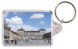 Milan - Italy - Double Sided Large Keyring Key Fob Chain Ring Gift Present Souvenir I3