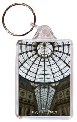 Milan - Italy - Double Sided Large Keyring Key Fob Chain Ring Gift Present Souvenir I5