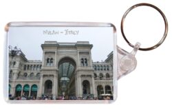 Milan - Italy - Double Sided Large Keyring Key Fob Chain Ring Gift Present Souvenir I2