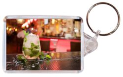 Mojito Cocktail Drink - Double Sided Large Keyring Key Fob Chain Ring Gift Present Souvenir M4