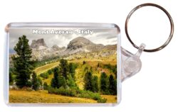 Mont Averau - Italy - Double Sided Large Keyring Key Fob Chain Ring Gift Present Souvenir S1