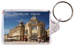 Montpellier - France - Double Sided Large Keyring Key Fob Chain Ring Gift Present Souvenir F1