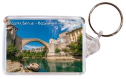 Mostar - Bosnia & Herzegovina - Double Sided Large Keyring Key Fob Chain Ring Gift Present Souvenir S2