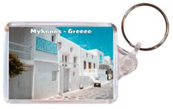 Mykonos - Greece - Double Sided Large Keyring Key Fob Chain Ring Gift Present Souvenir G2