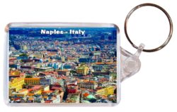 Naples - Italy - Double Sided Large Keyring Key Fob Chain Ring Gift Present Souvenir S5
