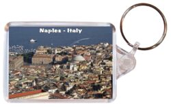 Naples - Italy - Double Sided Large Keyring Key Fob Chain Ring Gift Present Souvenir S7