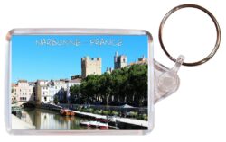 Narbonne - France - Double Sided Large Keyring Key Fob Chain Ring Gift Present Souvenir F1