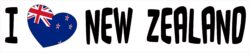 I Love New Zealand - Car Bumper Laptop Window Decal Sticker Heart Flag